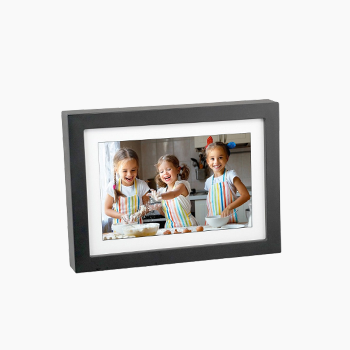 PhotoSpring 8 (Black) - 8" Wi-Fi Digital Photo Frame & Album - Touchscreen, Battery, 1280x800 IPS Display