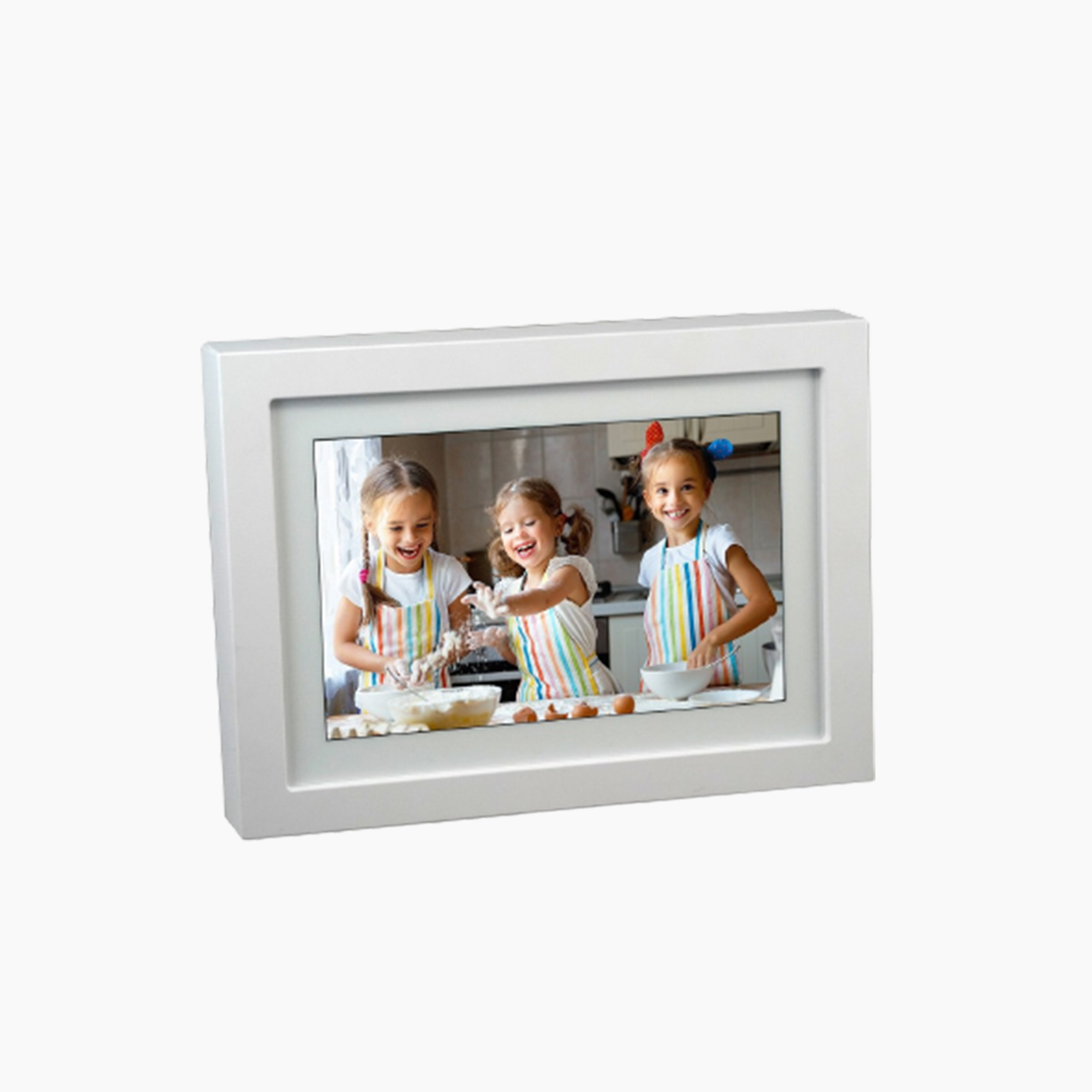 PhotoSpring 8 (White) - 8" Wi-Fi Digital Photo Frame & Album - Touchscreen, Battery, 1280x800 IPS Display